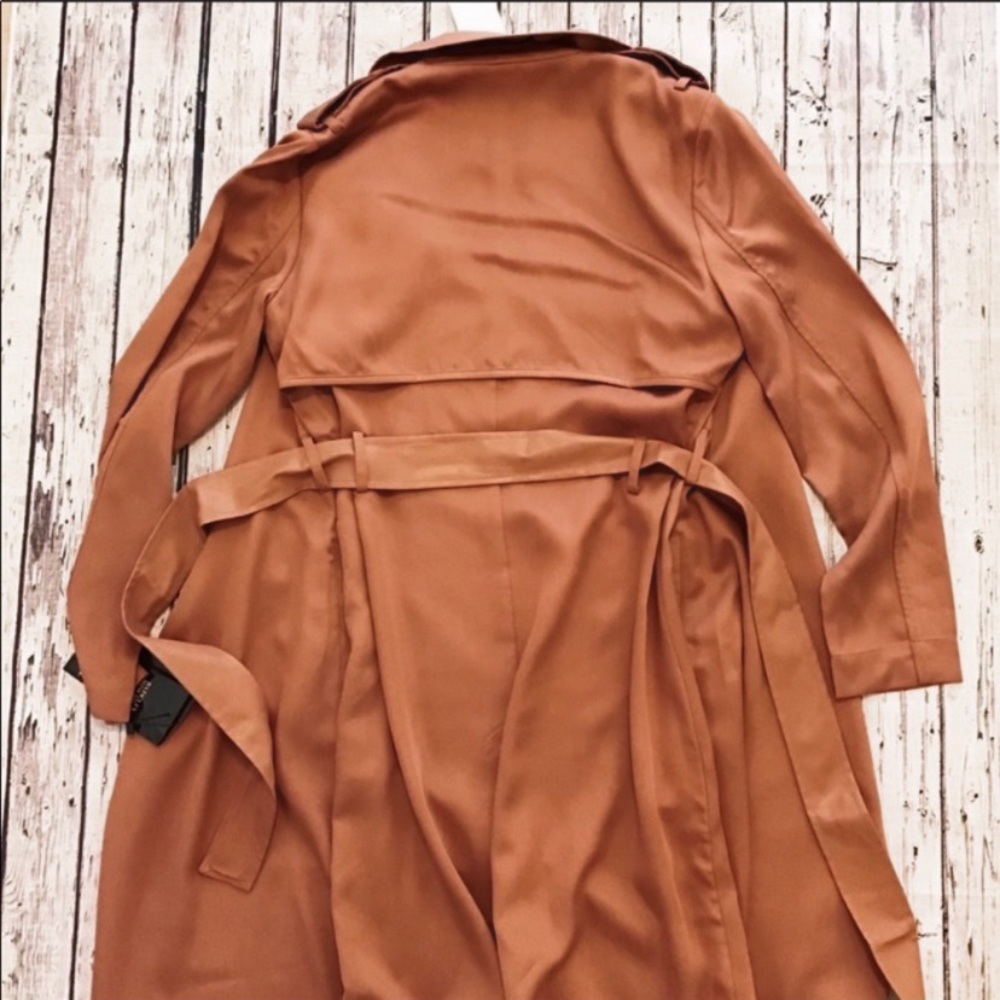 NWT Badgley Mischka Long Trench Coat - Picture 9 of 9
